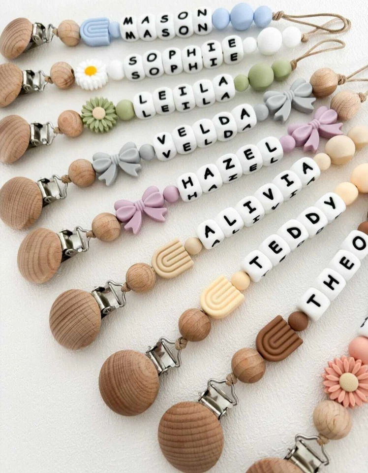 Clip ficticio personalizado chupete chupete cadena soporte correa clips silicona AU Foto 1 de 4