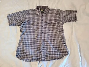 Cabela's Outdoor Gear Short Sleeve Plaid Button Down Shirt Medium - Picture 1 of 4