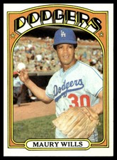 1972 Topps #437 Maury Wills Los Angeles Dodgers NR-MINT SET BREAK!