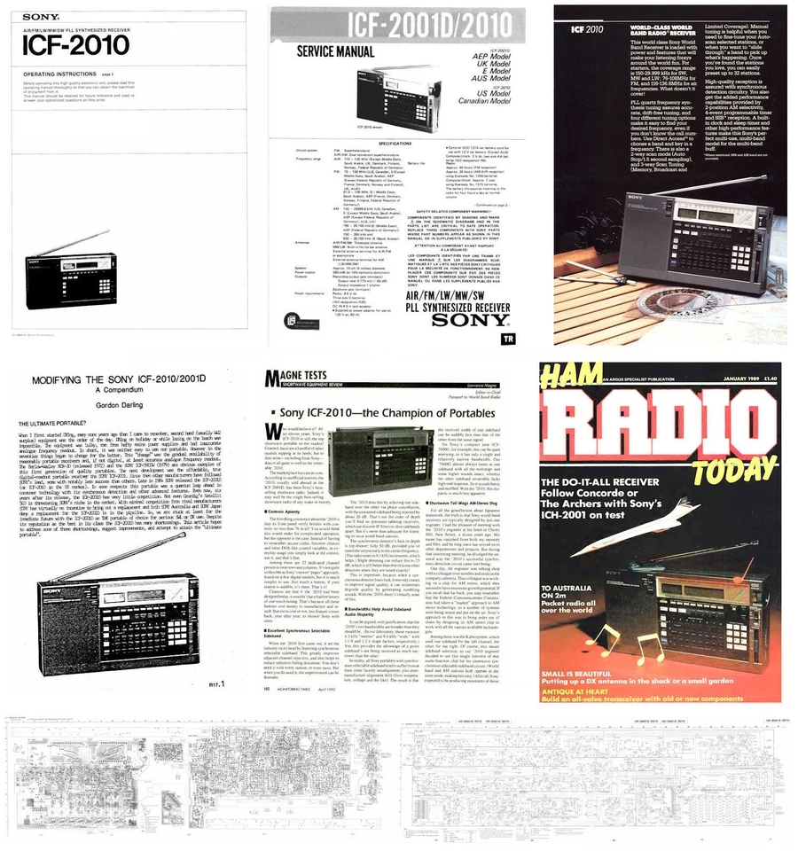 PROPIETARIOS SONY ICF-2010 + MANUALES DE SERVICIO + ESQUEMAS 11x17" + mods ++ Foto 1 de 1