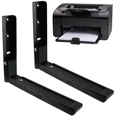 Printer Brackets Wall Mounting Copier Extendable Arms Black Holder UNIVERSAL x 2 - Image 1 of 4