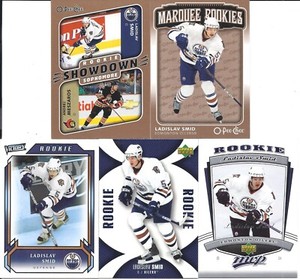 Ladislav Smid 2006-07 Upper Deck Mini-Jersey, MVP, Victory & OPC Rookie Cards (5