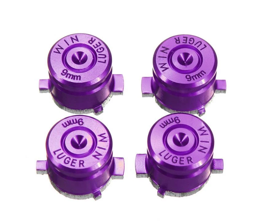 Bullet Buttons PS4 Controller Modding - 4 Metall Action Tasten Set Knöpfe - Lila - Bild 1 von 1