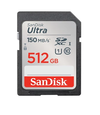 SanDisk 512GB Ultra SDXC Card, 150 MB/s Read Speed, SDSDUNC-512G-GN6IN - Bild 1 von 4