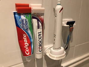Adhesive Wall Mount/Bracket To Fit Braun Oral B Charger For Electric Toothbrush - Picture 1 of 6