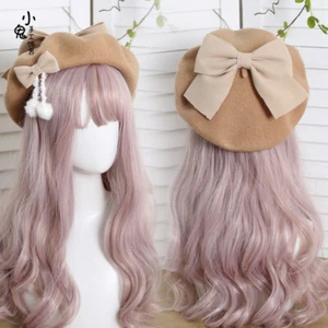Lolita Girl Japanese Fashion Warm Handwork Hat Cute Bowknot Beret Painter Hat #4 - Picture 1 of 1
