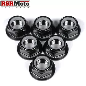 Triumph Speed Twin 900 1200 Titanium Nyloc Locking Sprocket Nuts, 18-24, Black - Picture 1 of 3