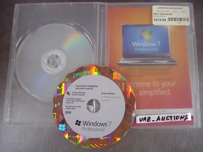 Microsoft Windows 7 Professional Full 64 bit  DVD Version MS WIN PRO =NEW = - Image 1 of 4