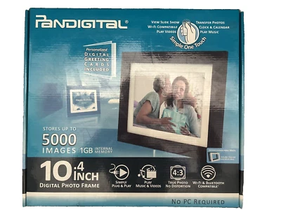 PANDIGITAL 10.4" digital moving photo frame, slide show, clock, calendar,  MIB - Image 1 of 2