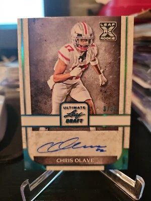 2022 Leaf Ultimate Draft Football Chris Olave Rookie AUTO XRC 3/35🔥📈 NO Saints - Image 1 of 4