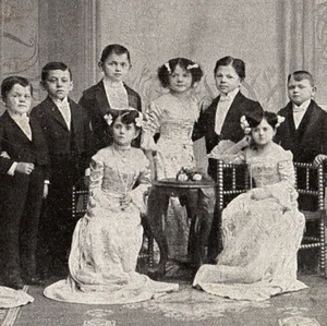 c.1910 Zeynard's Lilliputian Midget Circus Troupe Freak Show Postcard Dwarfs - Picture 1 of 3