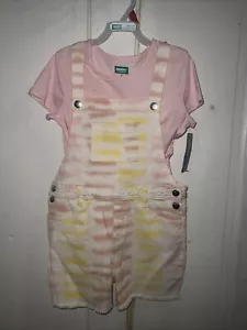 365 Kids From Garanimals Girls Tie Dye Shortall and Tee Size 6,7,8NWT - Picture 1 of 1