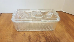 2 piezas Refrigerador de vidrio transparente vintage verduras en relieve en la tapa - Imagen 1 de 7