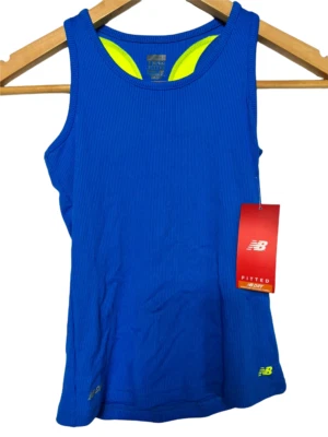 New Balance Girls' Focus Rib Tank Top BLUE - SMALL - Image 1 of 4