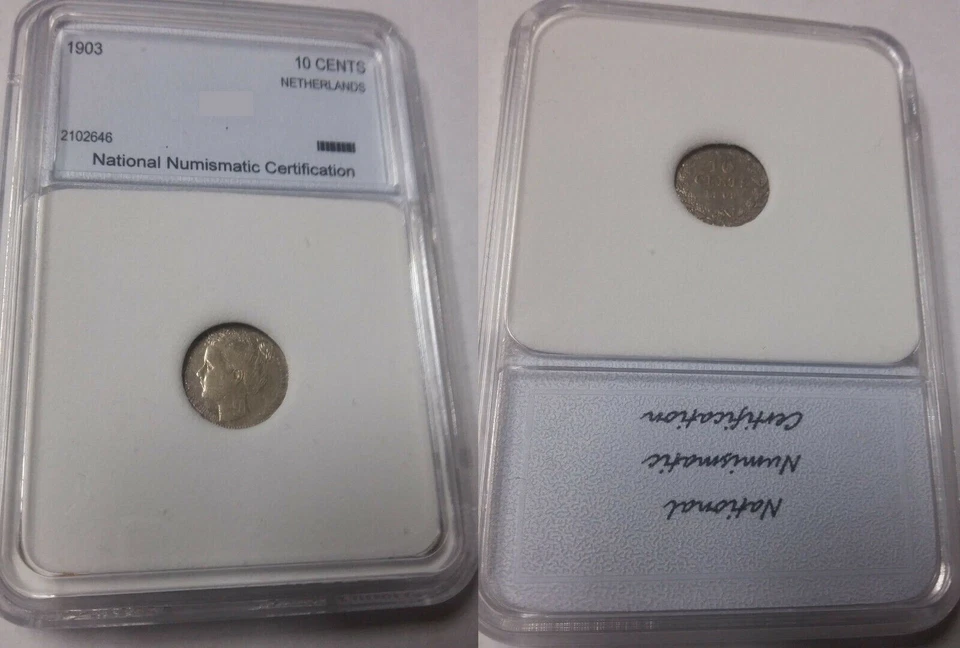 1903 Netherlands silver 10 cents- one year type - Image 1 of 1