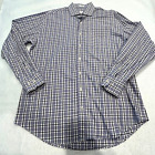 Peter Millar Mens Shirt Sz L Purple White Gray Plaid Button-Up Long Sleeve NWOT