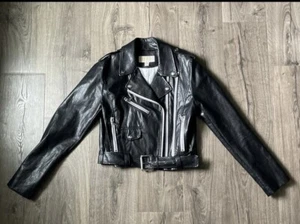Michael Kors Faux Leather Moto Jacket Size Medium - Picture 1 of 6