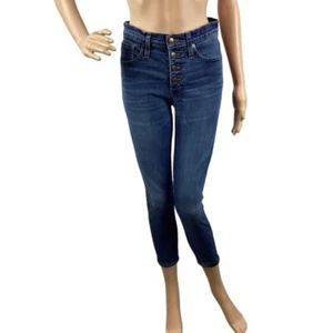 Madewell 9" High-Rise Skinny Jeans Size 26 Tall Blue Button Fly - Picture 1 of 8