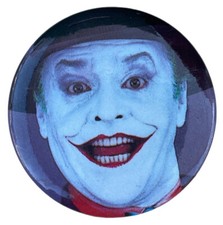 Joker Vintage Pin Back Button DC Comics Batman 1989 Jack Nicholson Metal Back