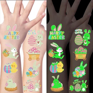 150 PCS Luminous Easter Tattoos for Kids, 25 Styles Glow Easter Stickers for Eas - Picture 1 of 12