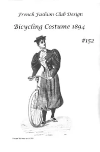 Französische Mode Fahrradkostüm 1894 Muster für Puppe. - Bild 1 von 1