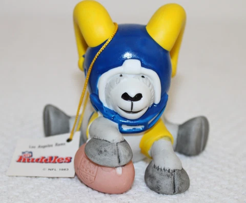 Vintage 1983 NFL Huddles Los Angeles Rams Porcelain Mascot Figure Papel Cover
