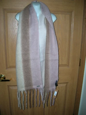 STEVE MADDEN - 可爱长围巾 - BEIGE SHADES - FRINGED - 全新带标签!! — 第 1/3 张图片