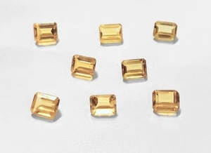 Wholesale Lot of 20 Ct Natural Citrines 9X7 Emerald Cut, VVS, Loose Stones, 8pcs - Picture 1 of 3