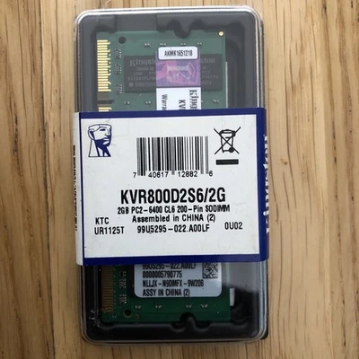 KINGSTON TECHNOLOGY KVR800D2S6/2G / KVR800D2S62G (NEW Sealed) - Image 1 of 4