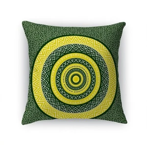 CHEETAH MANDALA GREEN & GOLD Accent Pillow By Kavka Designs - Picture 1 of 4