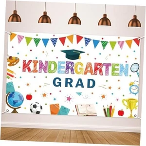 Kindergarten Graduation Party Decorations Backdrop Preschool Graduate Banner - Picture 1 of 8