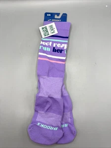Brooks Women's Fun Seriously Tempo Knit Crew Running Socks Purple Size S/M - Picture 1 of 5