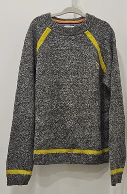 Suéter de malha Paul Smith júnior menino manga longa cinza amarelo tamanho 10a  - Imagem 1 de 4