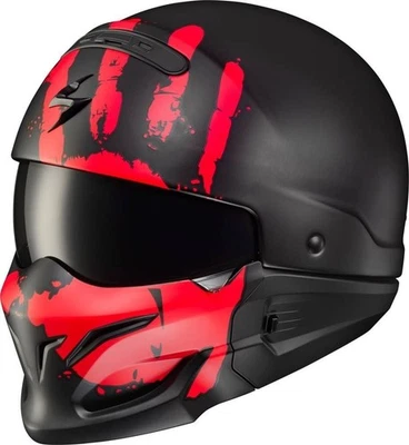 NEW Scorpion Exo Covert Motorcycle Helmet Uruk - Matte Black & Red - Size XL Foto 1 de 4