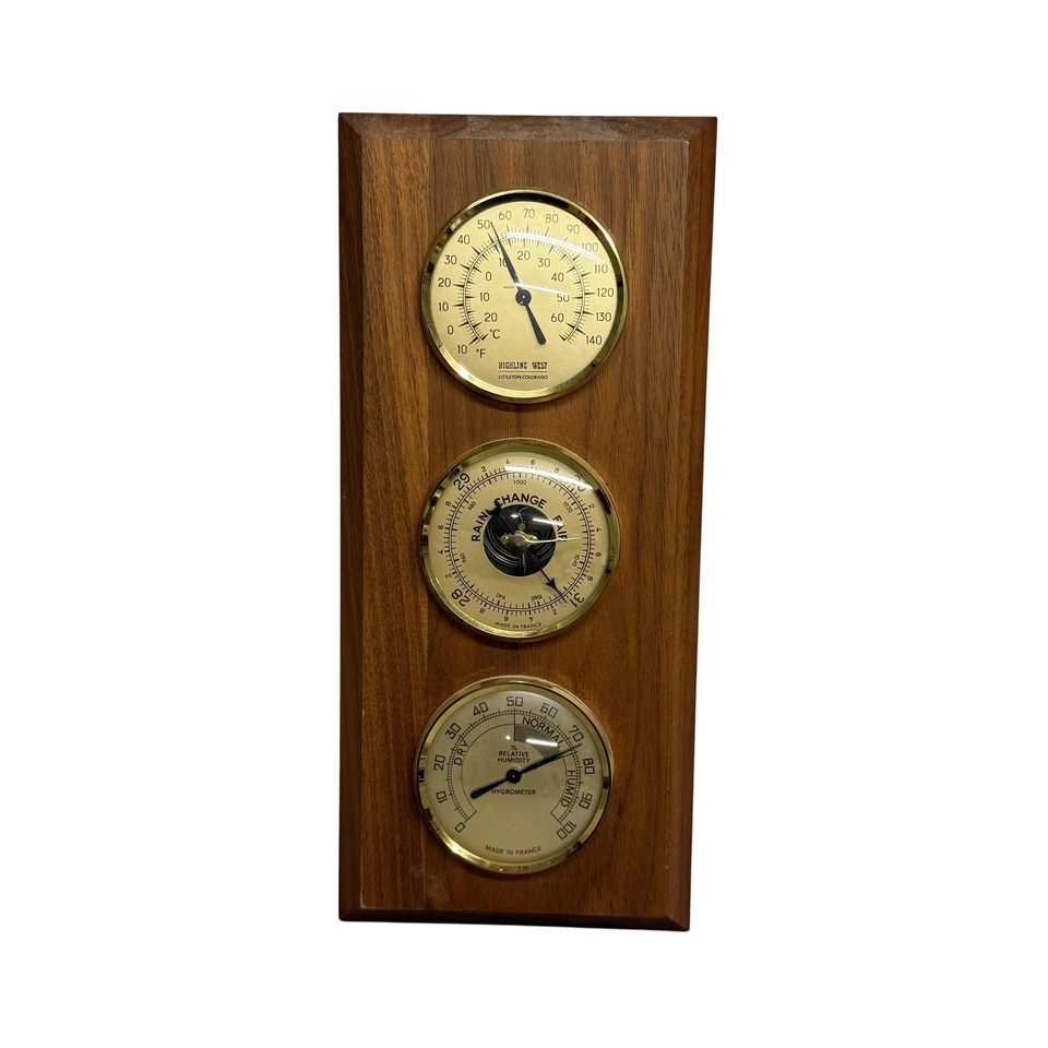 Highline West LWS-3 Estación Meteorológica Madera Termómetro Barómetro Higrómetro Foto 1 de 4