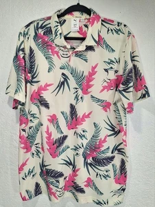 PUMA Golf x Duvin Polo Shirt White Tropical Floral Performance Size Large  - Picture 1 of 8