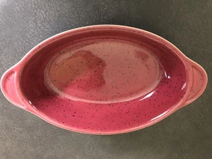 Denby Harllekin Oval Gratin Servierschale Klein 9”x5”x2” Spez. rot-grün- - Bild 1 von 3