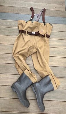 Red Ball Insulated Chest Wader with Suspenders Size 10 Fishing Hunting Made USA - Image 1 of 4