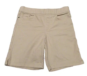 DKNY JEANS Size Large Pull-on Bermuda Shorts Beige Pockets Stretch Slimming - Picture 1 of 10