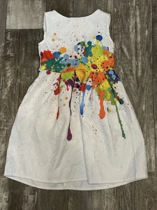 21Kids Girls Splatter Dress - Youth Size 8 - Picture 1 of 3