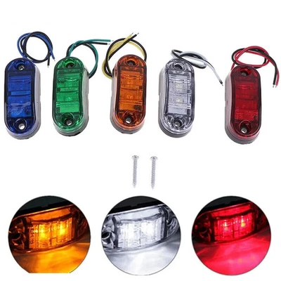 2 indicatori luci ingombro Led Giallo 1W 12-24V camion camper rimorchi 54x24mm - Immagine 1 di 4