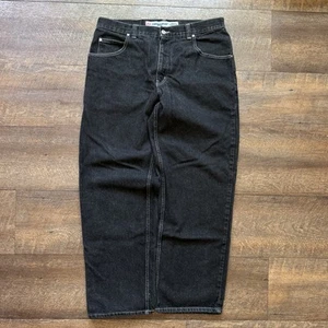 VTG Y2K Mens Size 36" Black Anchor Blue Original Baggy 2000's Skate Grunge Jeans - Picture 1 of 8