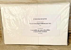 Parachute Back Envelope Pillowcase KING Set of 2 White Brushed 100% Cotton NEW! - Picture 1 of 6