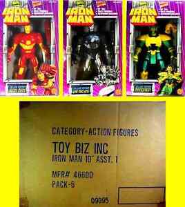 Toy Biz Marvel 10" Iron Man + War Machine + Mandarin New 1994 Poseable