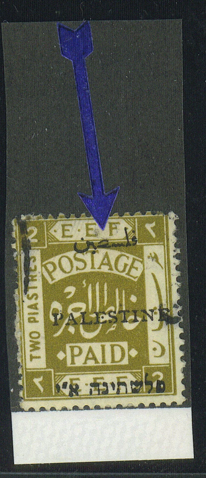 ПАЛЕСТИНА o1920 VAR. 2 PIASTER ИЕРУСАЛИМ УСТАНОВКА l «FALASSIN» ошибка «S» для «T» - Изображение 1 из 1