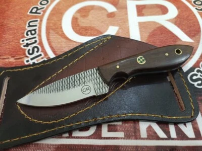 HASSYRECKNORLLC HANDFORGED CUSTOM HUNTING COWBOY SKINNER KNIFE WITH WOODEN HANDLE&SHEATH