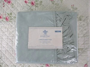 Simply Shabby Chic Green Ruffled Twin Sheet Set ~ 3 pc ~ Polyester - Picture 1 of 8