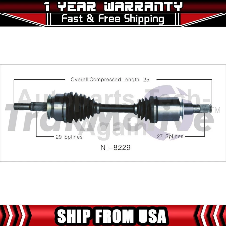 Eje articulado CV pasajero delantero para Nissan Xterra 2005 2006 2007 2008 2009 Foto 1 de 1