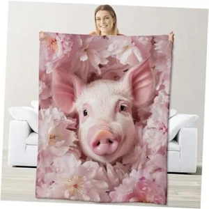 Pig Blanket for Adults Kids Girls, Flannel Pig Blankets Gifts, 50"x60" Pig02 - Picture 1 of 8