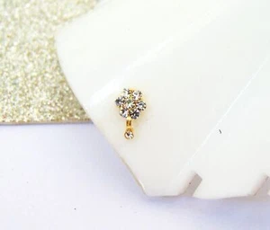 Indian Designer Nose Ring 22k Gold Plated Crock Screw Nose Pin Mother's Day Gift - Picture 1 of 6